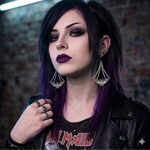 Silver-Tone Bat Dangle Earrings